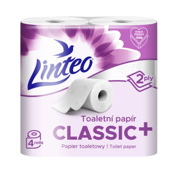 Linteo toaletní papír 2vrstvý, 4 role, 17 m role