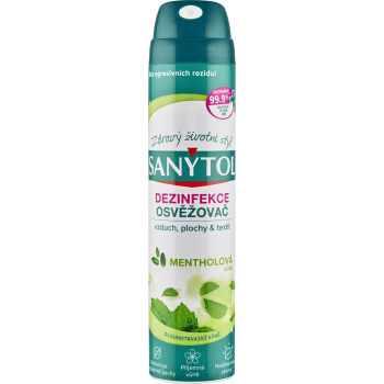 Sanytol dezinfekční osvěžovač vzduchu na povrchy a textil, mentol, 300 ml