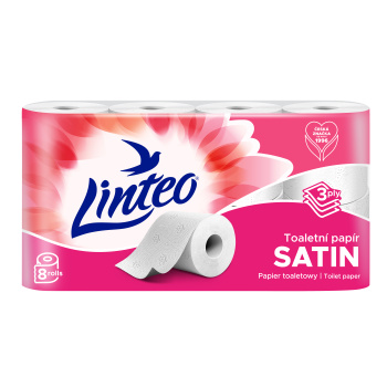 Linteo 3vrstvý toaletní papír, 8 rolí, 15 m role