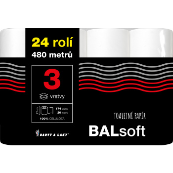 BALsoft 3vrstvý toaletní papír, 24 rolí, 20 m role