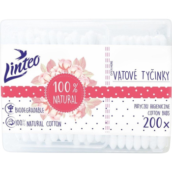 Linteo Natural vatové tyčinky papírové box 200 ks